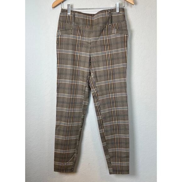 Soho Apparel Ltd. Women's Straight Leg Brown Plaid Ankle Pant Size S NEW - Picture 2 of 9